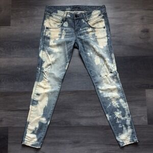 Vintage Y2K Bebe Low Rise Skinny Jeans Womens Size 29 (34x30)  Acid Wash USA
